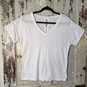 Casual White V-Neck Women's Tee